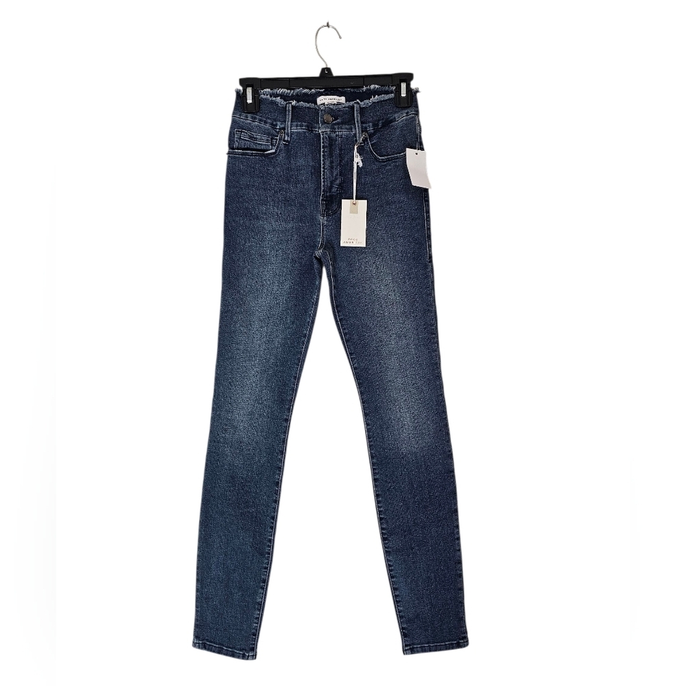 Good American High Rise Good Legs Skinny Extra Stretch Dark Blue Jeans 26 NWT